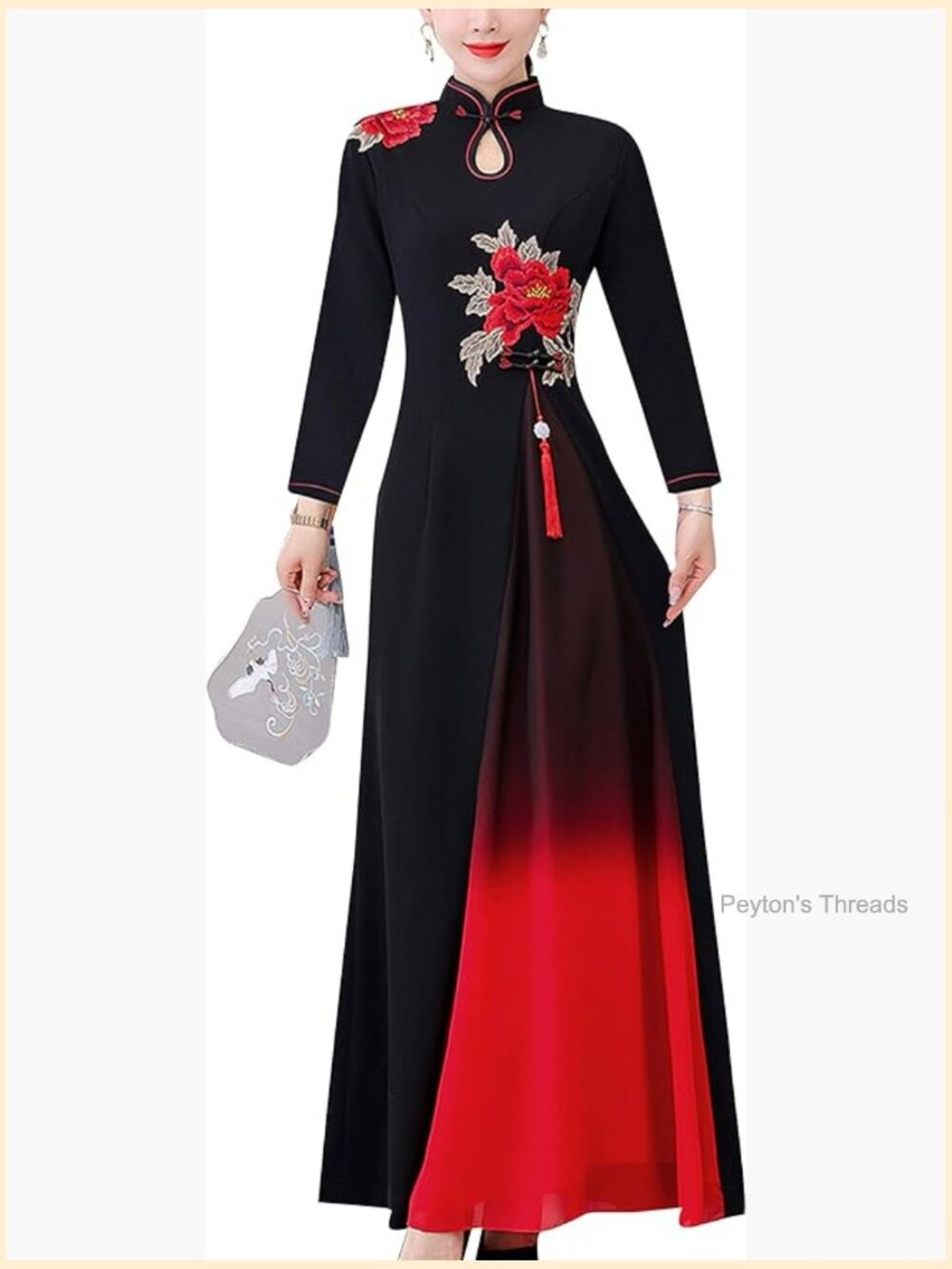 Vintage Elegant High Neck Swing Midi Dress